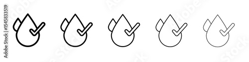 hypoallergenic icon thin outline logo mark set