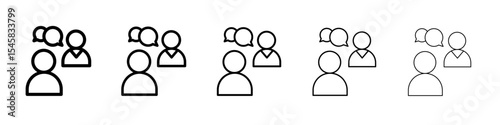 Job interview icon thin outline logo mark set