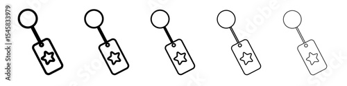 Key Chain Icon thin outline logo mark set