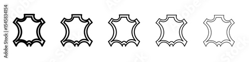 Leather Icon thin outline logo mark set