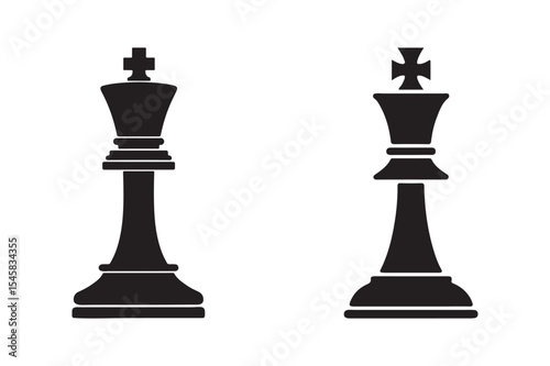 Chess piece king silhouette vector illustration