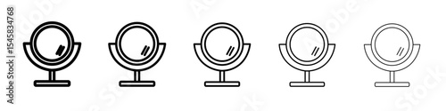 mirror Icon thin outline logo mark set