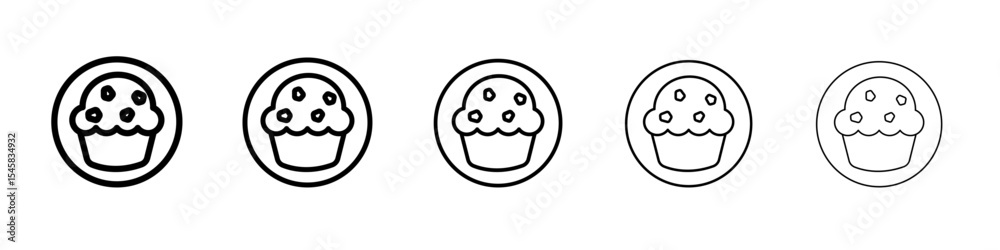 Obraz premium Muffin Icon thin outline logo mark set