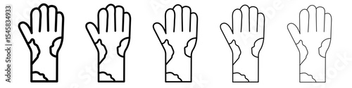 mottled skin icon thin outline logo mark set