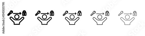 Problem solving skills icon thin outline logo mark set