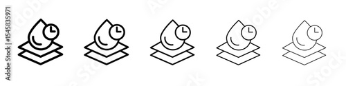 quick dry icon thin outline logo mark set