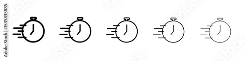 quick response icon thin outline logo mark set