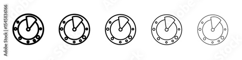 radar detection icon thin outline logo mark set