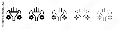 refinement icon thin outline logo mark set