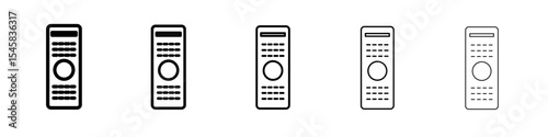 remote control icon thin outline logo mark set