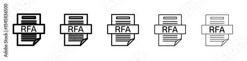 RFA File icon thin outline logo mark set