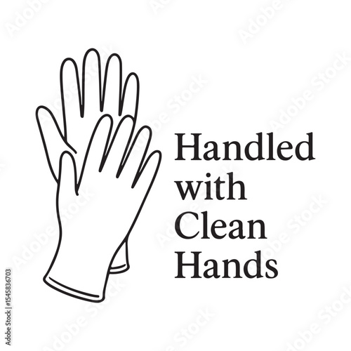 Handled with Clean Hands: Pair of Medical Gloves Outline Vector SVG Illustration for Hygiene, Safety, and Healthcare Practices.