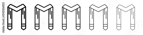 Sash icon thin outline logo mark set