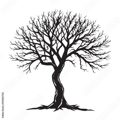Bare tree silhouette vector illustration graphic design