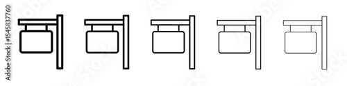 sign board icon thin outline logo mark set