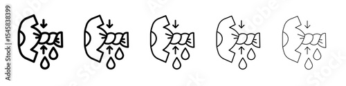 squeeze wet laundry icon thin outline logo mark set