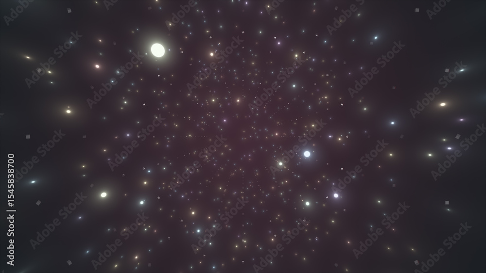 Fototapeta premium Flying through hi-tech digital tunnel made of icosphere , digital white color tunnel technology background