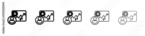 Stock buy icon thin outline logo mark set