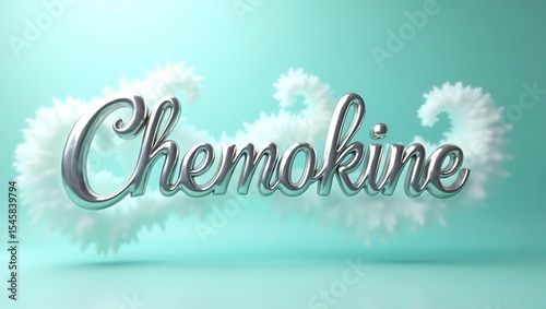 Stylized text representation of Chemokine on a light blue background