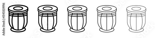Tabla icon thin outline logo mark set