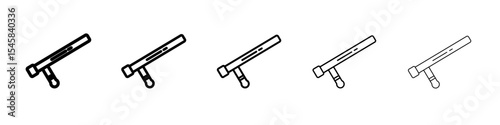 tonfa icon thin outline logo mark set