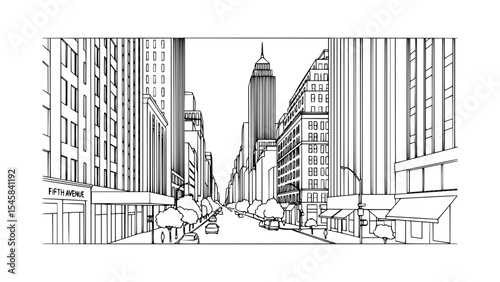 Line Art of Fifth Avenue, New York