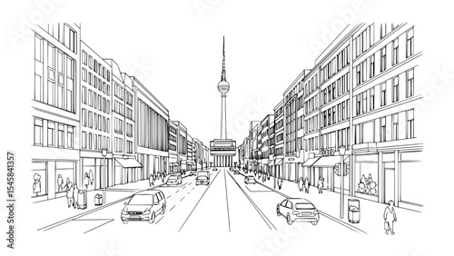 Line Art of Kurfürstendamm, Berlin