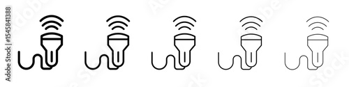 Ultrasound device icon thin outline logo mark set
