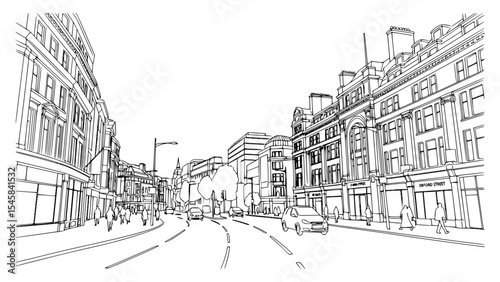 Line Art of Oxford Street, London