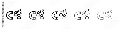 User Engagement icon thin outline logo mark set