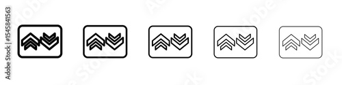 Up and down arrows icon thin outline logo mark set