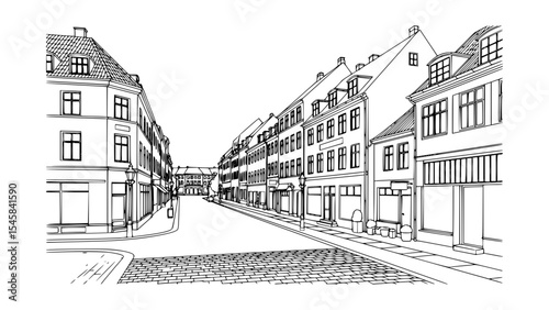 Line Art of Strøget, Copenhagen