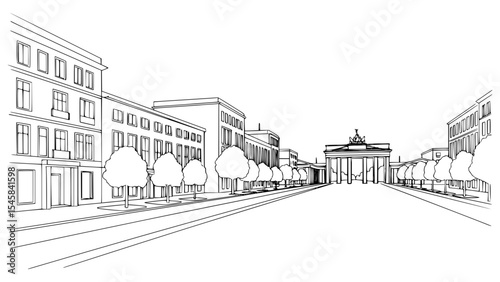 Line Art of Unter den Linden, Berlin