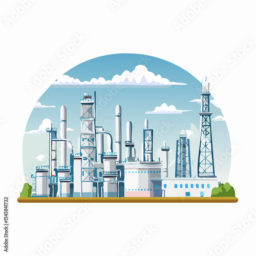 Oil refinery industry under cloudy sky