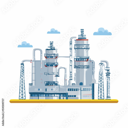 Oil refinery industry under cloudy sky