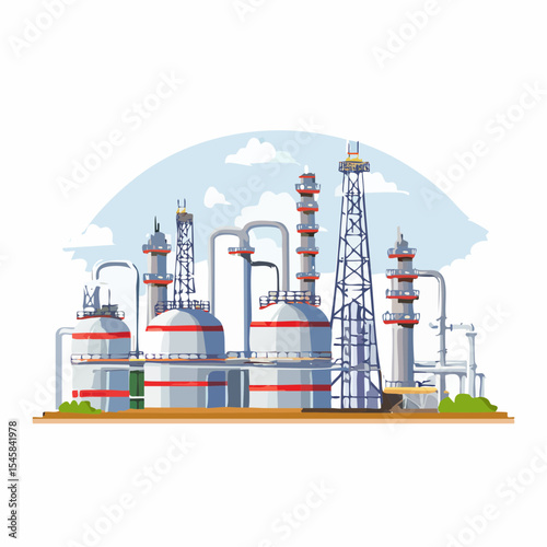 Oil refinery industry under cloudy sky