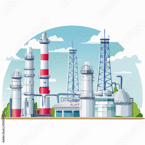 Oil refinery industry under cloudy sky