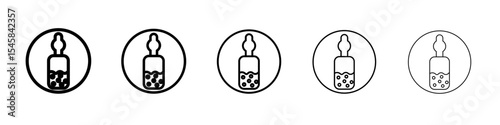 vial medical icon thin outline logo mark set