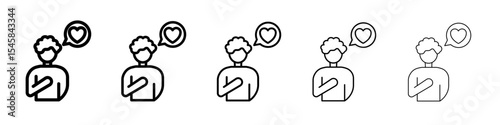 Your self care icon thin outline logo mark set