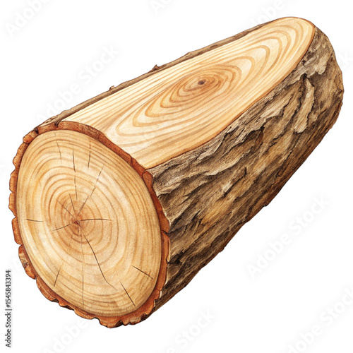Tree Log with Bark Texture