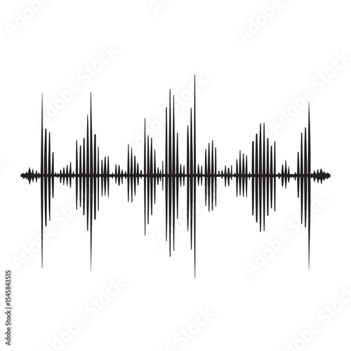 Abstract sound waveform audio frequency silhouette