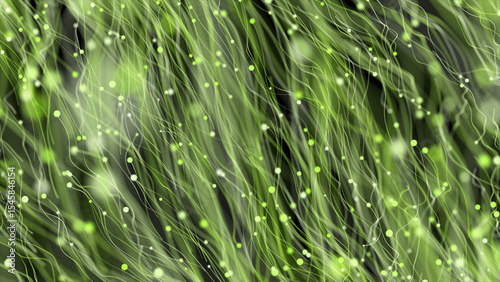 Lime green color 3d particles floating in cyber space futuristic background, simple and classy particles background