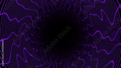 Purple color 3D cylindrical hi-tech futuristic abstract tunnel in cyberspace background