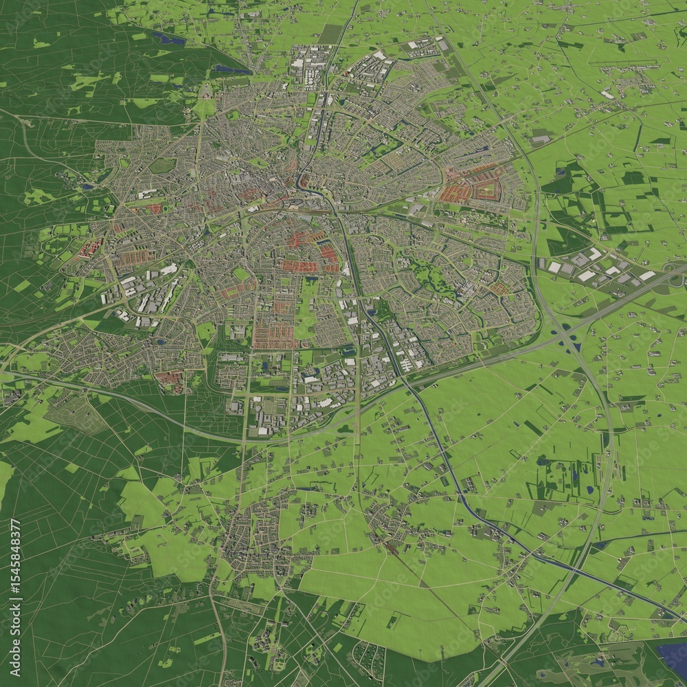 Fototapeta premium 3D illustration of city and urban in Apeldoorn Netherlands