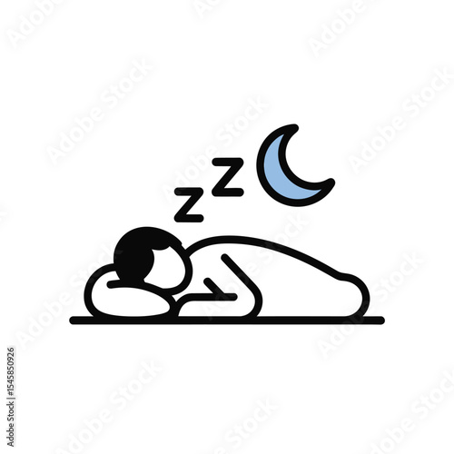 Person Sleeping on Pillow Nighttime Moon Zzzs male