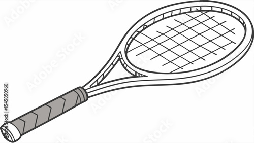 Tennis Racket with Strings – Vector Illustration