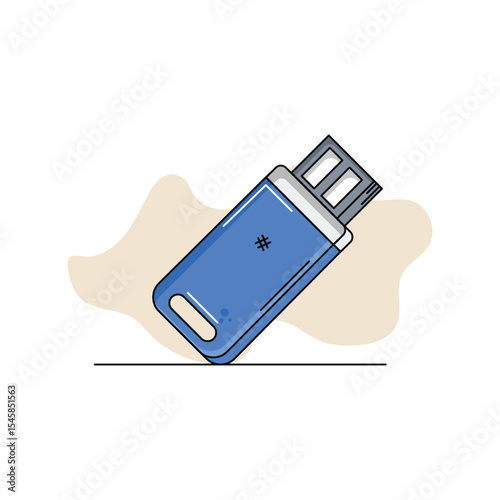 usb color line with white background vector stock illustration