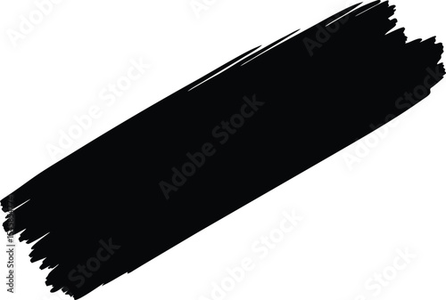 Brush drawn horizontal highlight marker stroke for annotation and emphasis