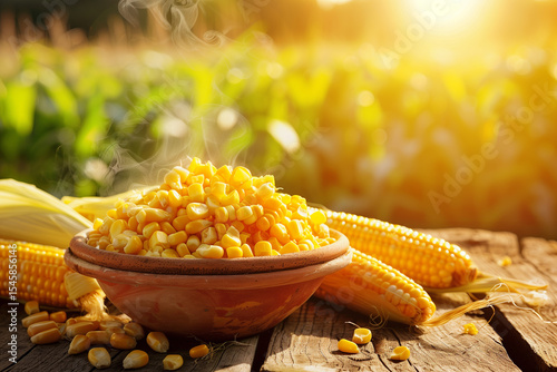 bundles of yellow corn cobs agriculture 