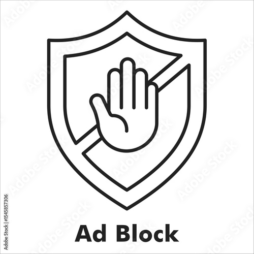 Ad Block Outline Icon